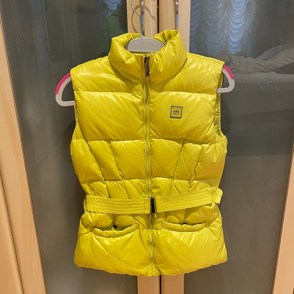 ADD Down Neon Yellow Girls Vest Size S